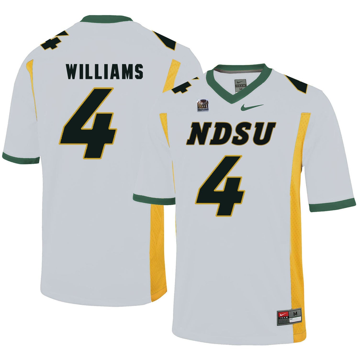 NDSU Williams 4 White College Football Jersey football jersey product view 1