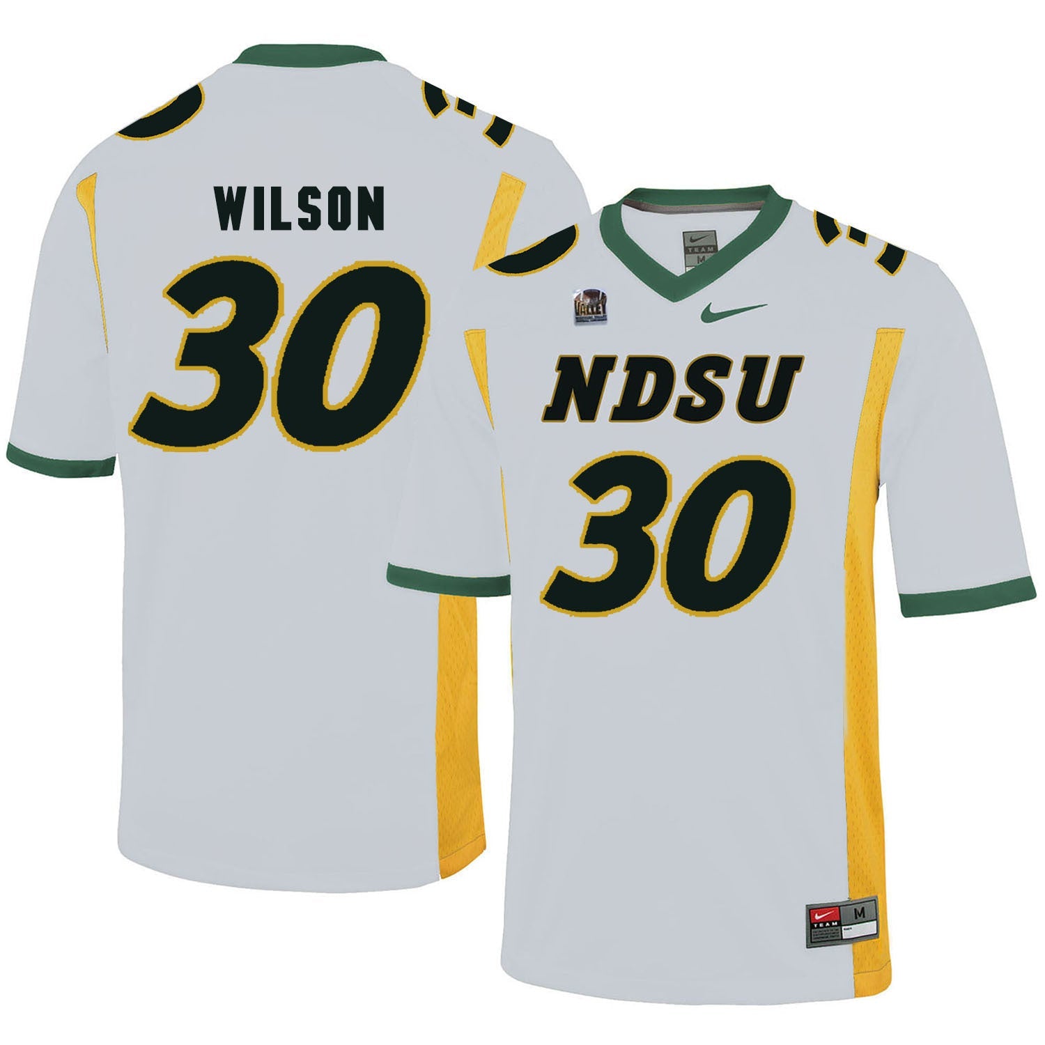 NDSU Wilson 30 White College Football Jersey football jersey product view 1