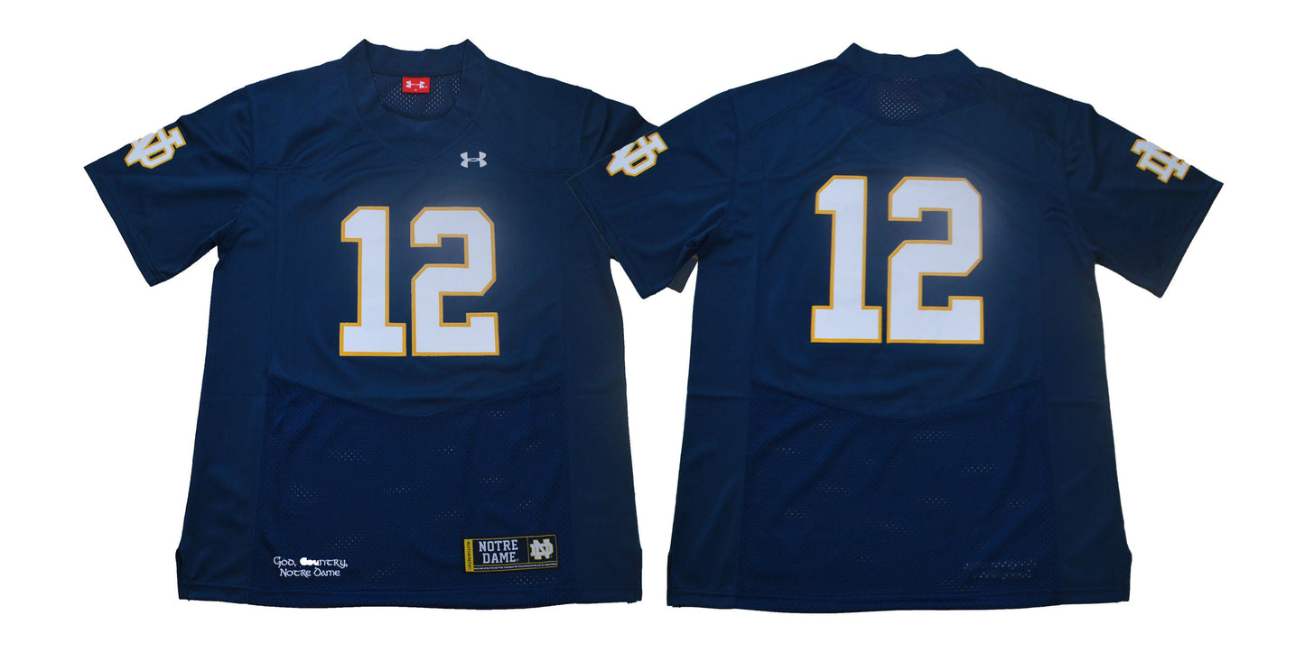 ND 12 Navy College Football Jersey football jersey product view 1