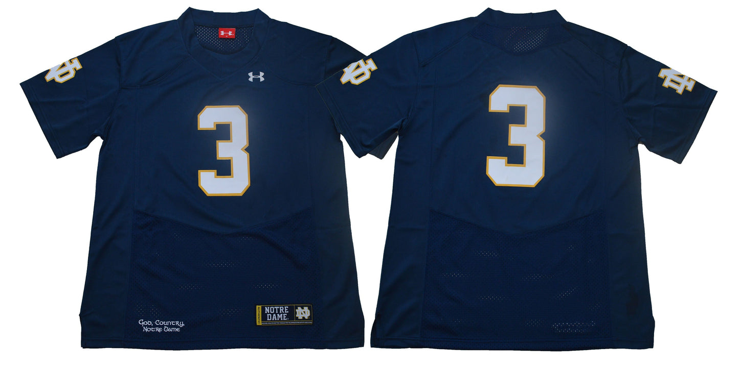 ND 3 Navy College Football Jersey football jersey product view 1