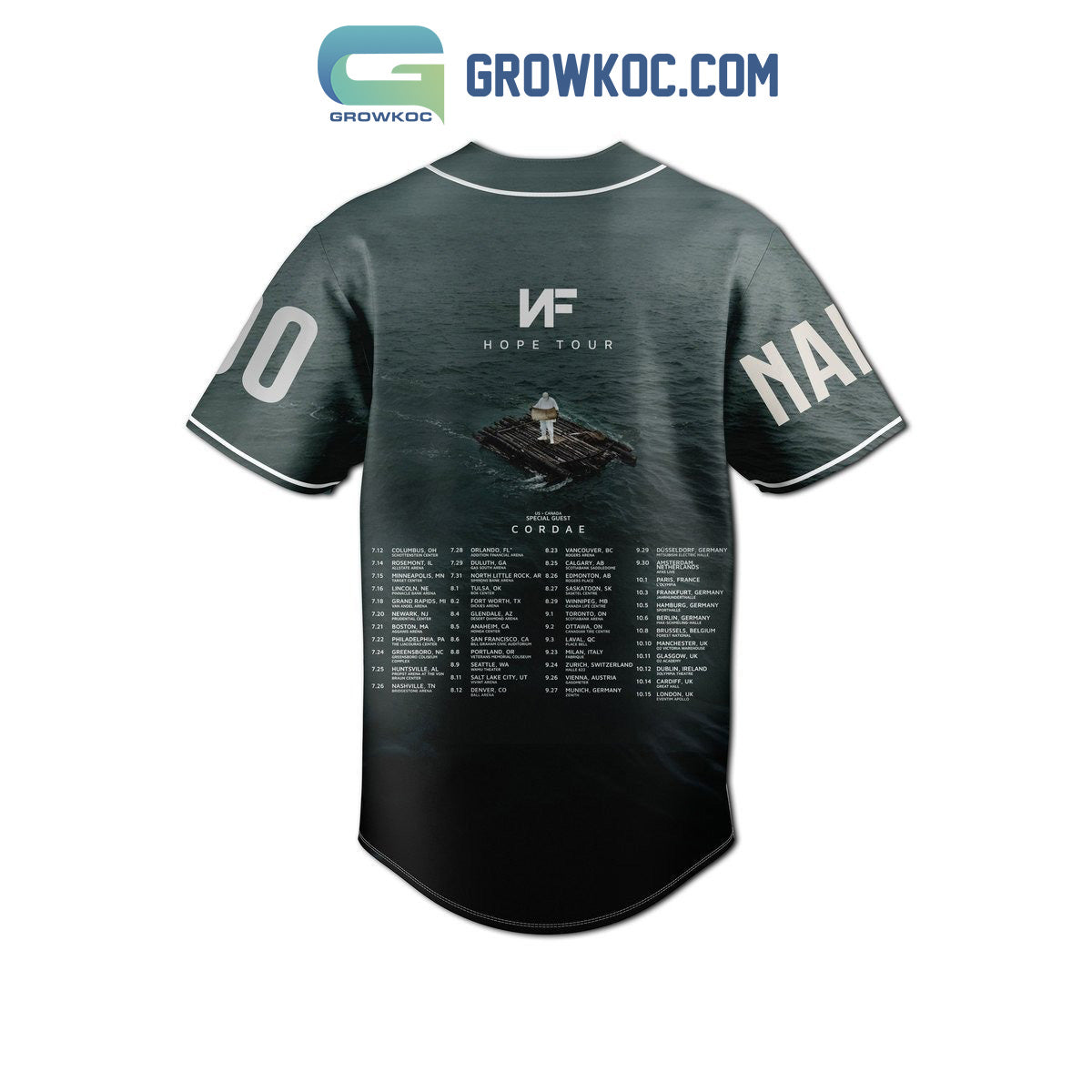 NF Hope Tour 2023 Personalized Baseball Jersey baseball jersey product view 3