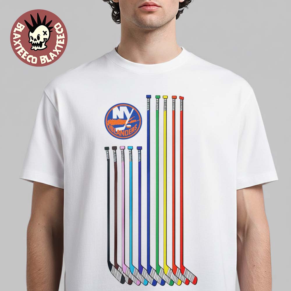 NHL New York Islanders Celebrate Pride Month 2026 Rainbow Flag T-Shirt Unisex T-shirt, Sweatshirt, Hoodie, Long Sleeve Tee - T-Shirt, Sweatshirt, Hoodie
