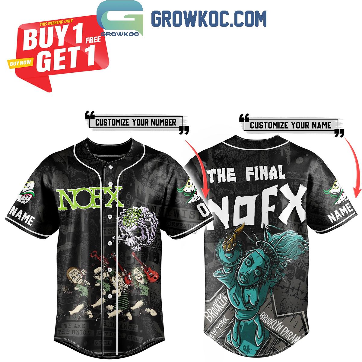 NOFX The Final Brooklyn Personalized Baseball Jersey baseball jersey product view 1