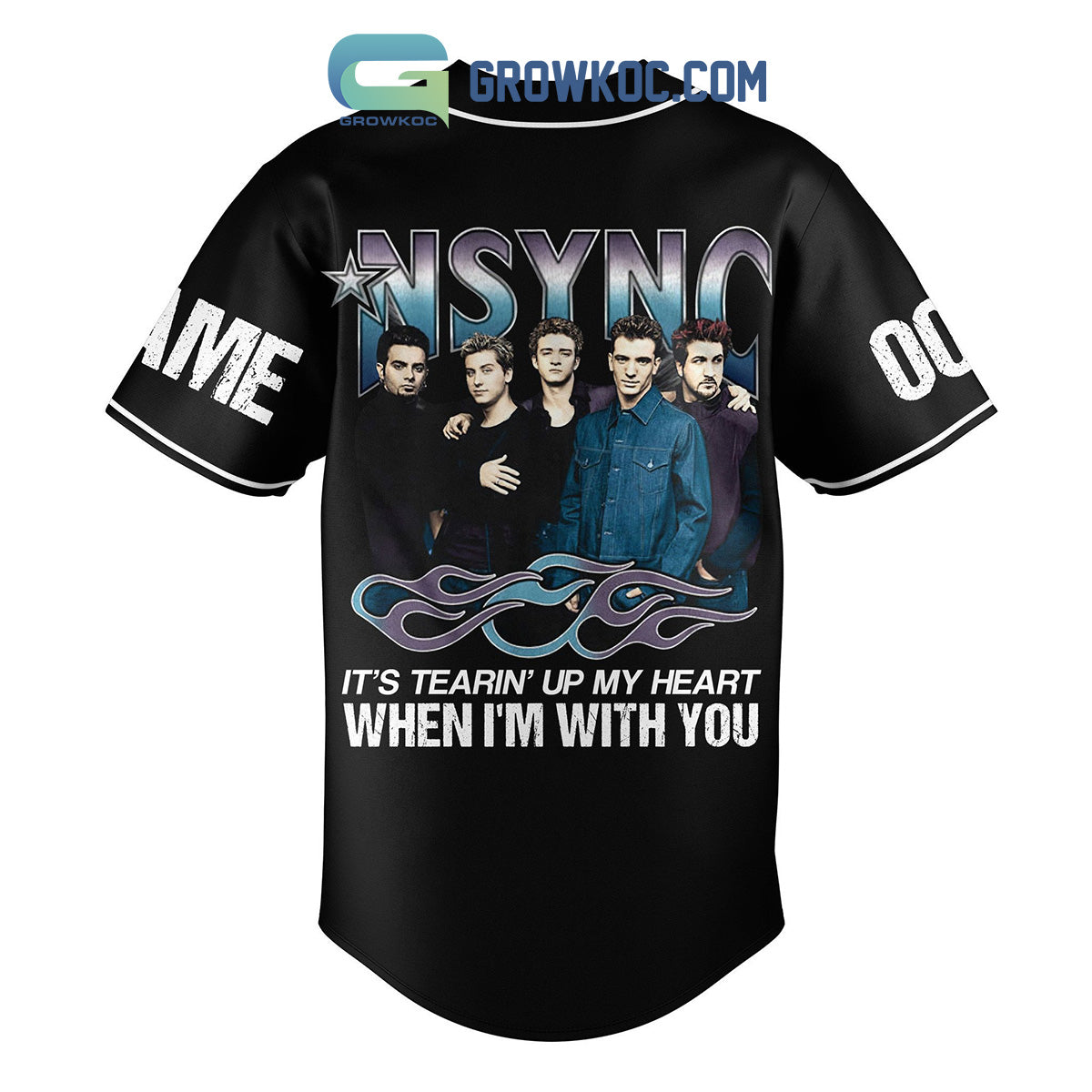 NSYNC It’s Tearin’ Up My Heart When I’m With You Personalized Baseball Jersey baseball jersey product view 3