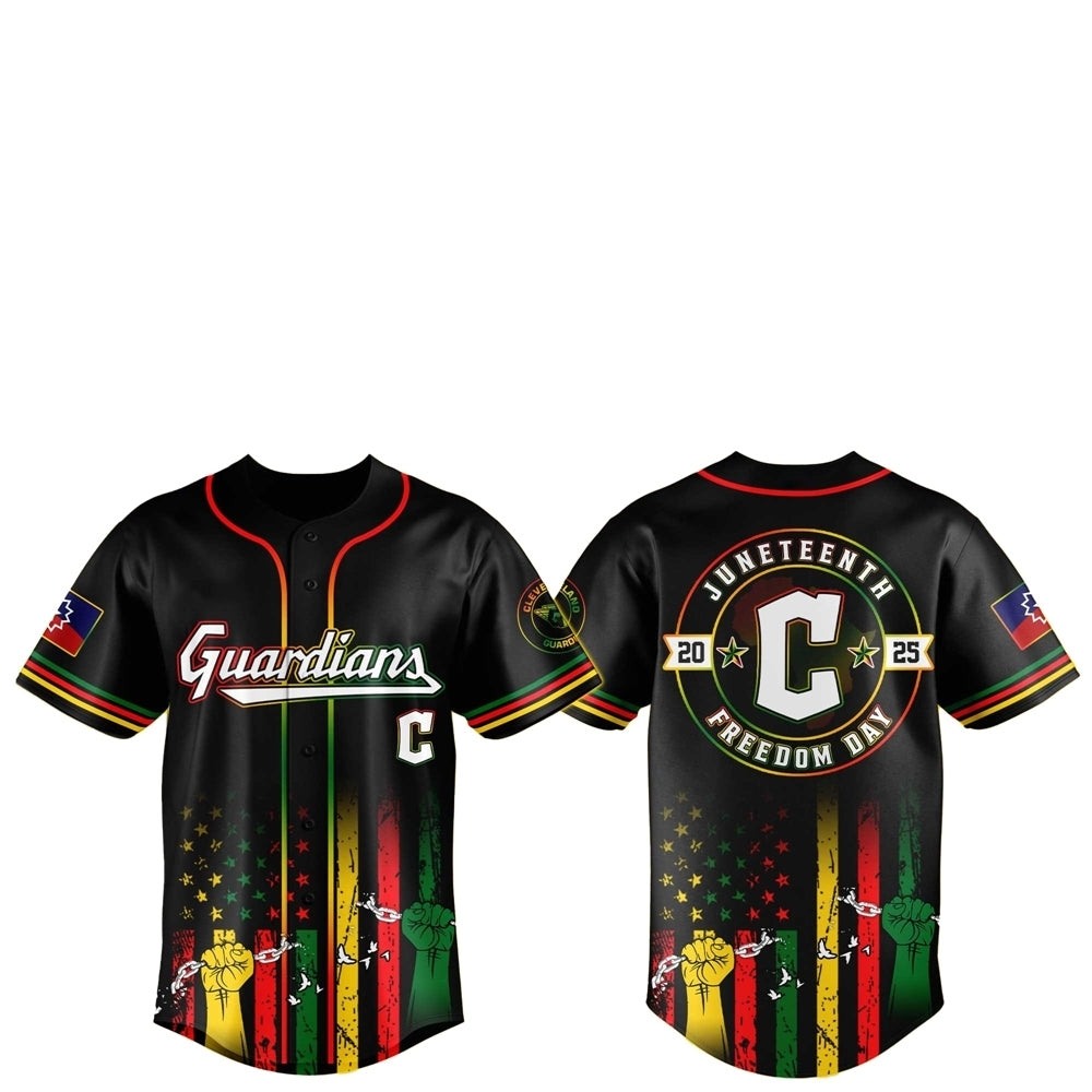 Cleveland Guardians Juneteenth Day 2025 Baseball Jersey baseball jersey product view 1