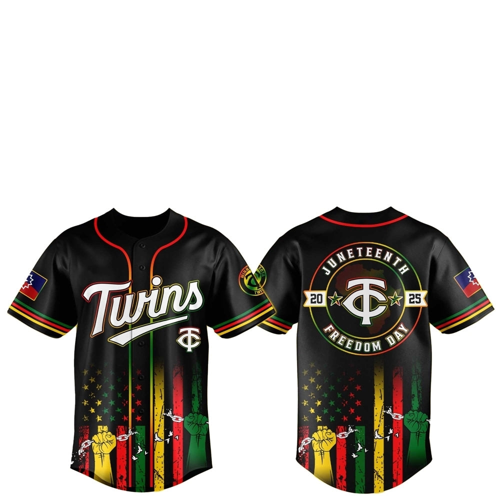 Minnesota Twins Juneteenth Day 2025 Baseball Jersey - Grishko.com baseball jersey product view 1