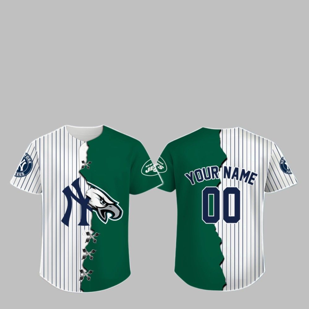NY Yankees X NY Jets Jersey 2025 baseball jersey product view 1