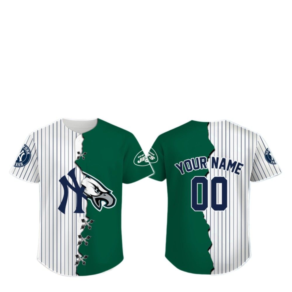 NY Yankees X NY Jets Jersey 2025 baseball jersey product view 2