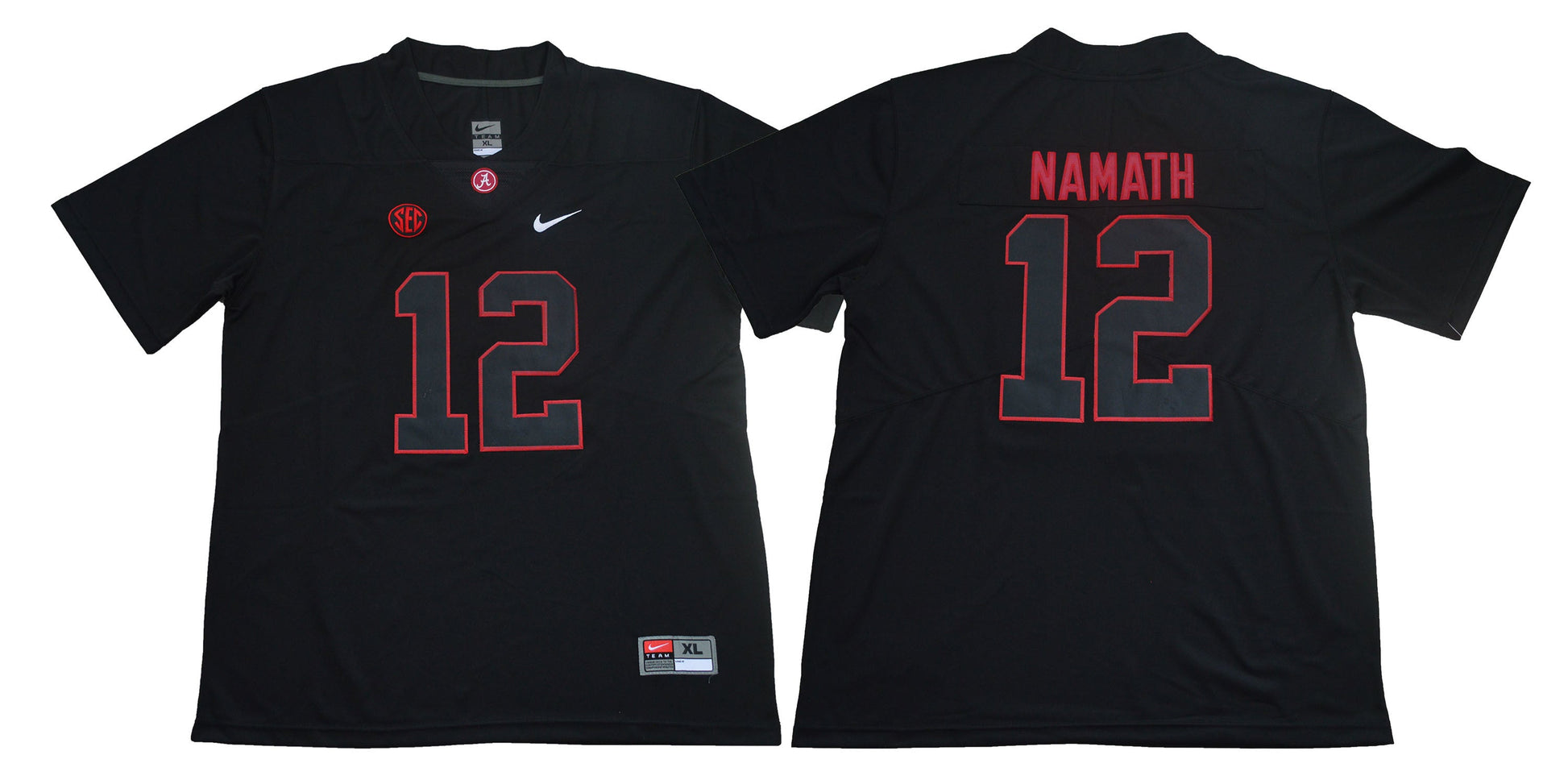 Namath 12 Legend Lights Out College Football Jersey football jersey product view 1