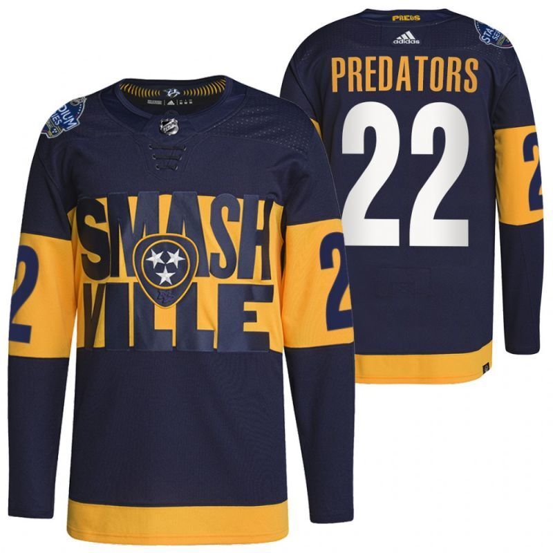 Nashville Predators #22 predators-navy-2022-stadium-series-primegreen-authentic-jersey Hockey Jersey hockey jersey product view 1