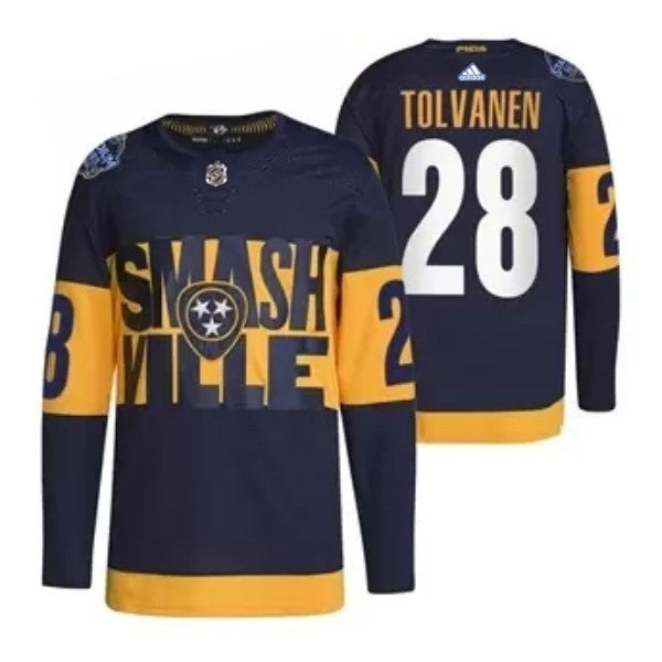 Nashville Predators #28 Eeli Tolvanen 2022 Stadium Series Hockey Jersey hockey jersey product view 1