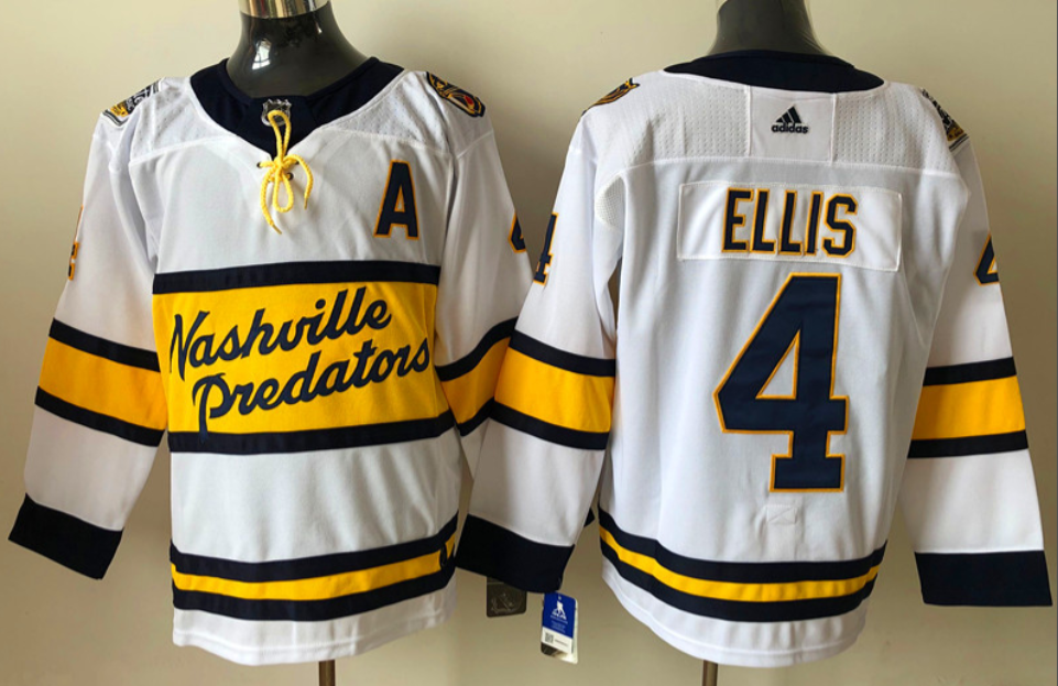 Nashville Predators #4 Ryan Ellis Predators 4 White Edition Hockey Jersey hockey jersey product view 1