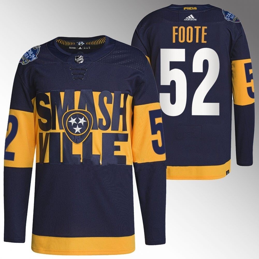 Nashville Predators #52 Cal Foote Navy 2023 Stadium Series Jersey_conew1 Hockey Jersey hockey jersey product view 1
