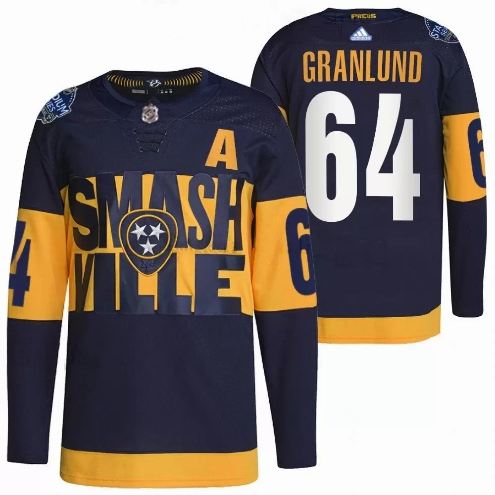 Nashville Predators #64 Mikael Granlund 2022 Stadium Series Hockey Jersey hockey jersey product view 1