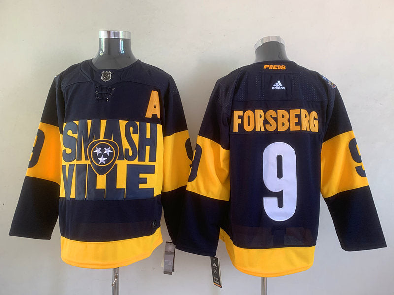 Nashville Predators #9 Filip Forsberg Hockey Jersey hockey jersey product view 1