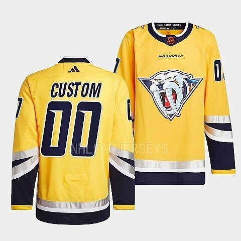 Nashville Predators custom-yellow-2022reverse-retro-2.0-authentic-primegreen-jersey_conew1 hockey jersey product view 1