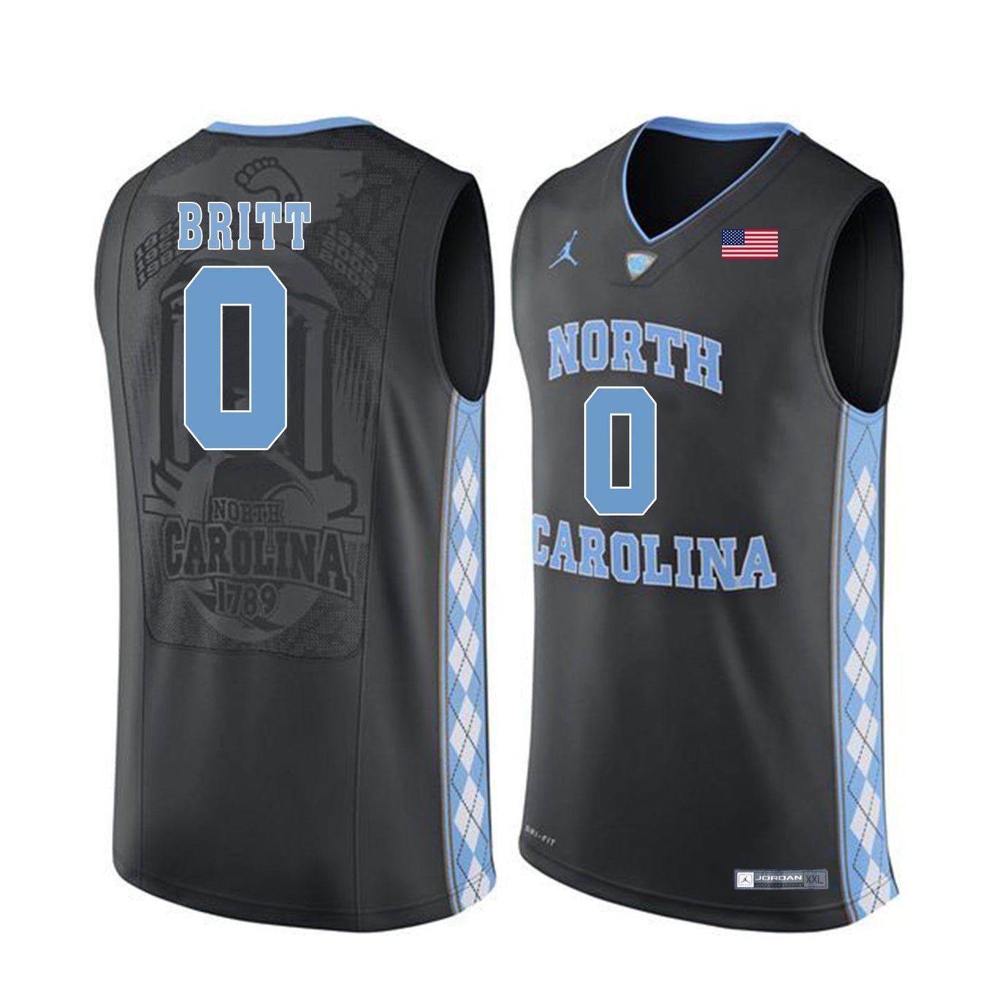 Nate Britt 0 Black College Football Jersey football jersey product view 1