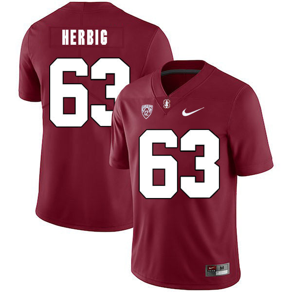 Nate Herbig 63 Red College Football Jersey football jersey product view 1