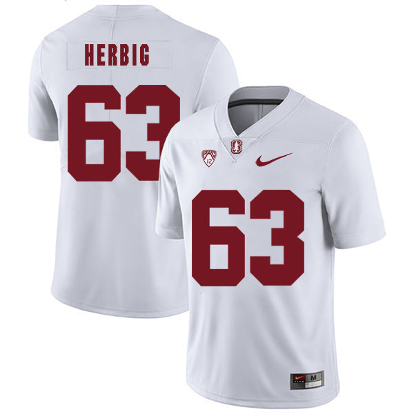 Nate Herbig 63 White College Football Jersey football jersey product view 1