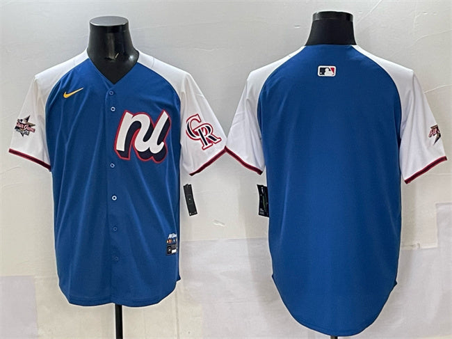 National League Colorado Rockies Blank Blue Alternate 2025 All-Star Edition Limited Baseball Jersey baseball jersey product view 1