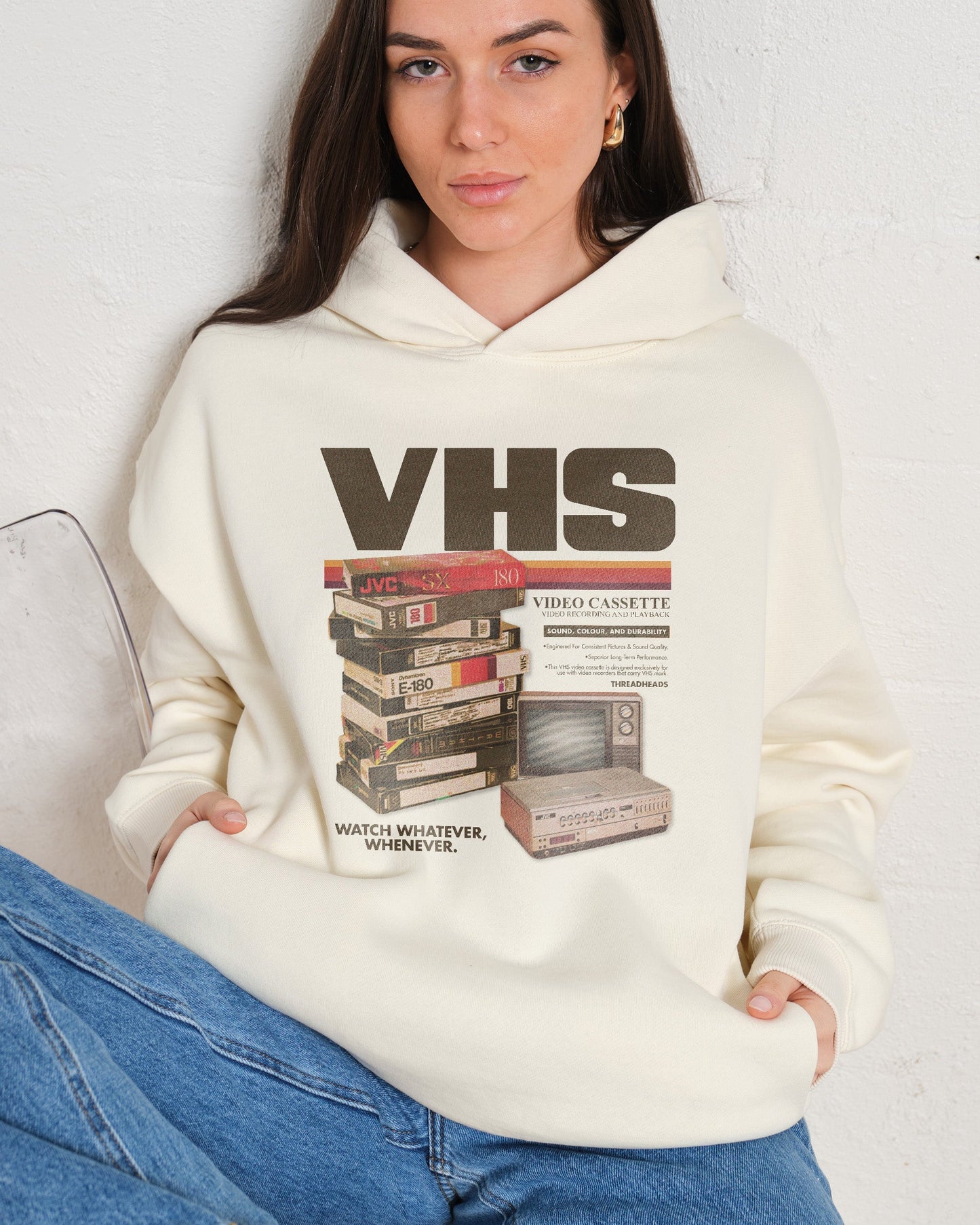 Vintage VHS Tapes Hoodie Unisex T-shirt, Sweatshirt, Hoodie, Long Sleeve Tee - T-Shirt, Sweatshirt, Hoodie