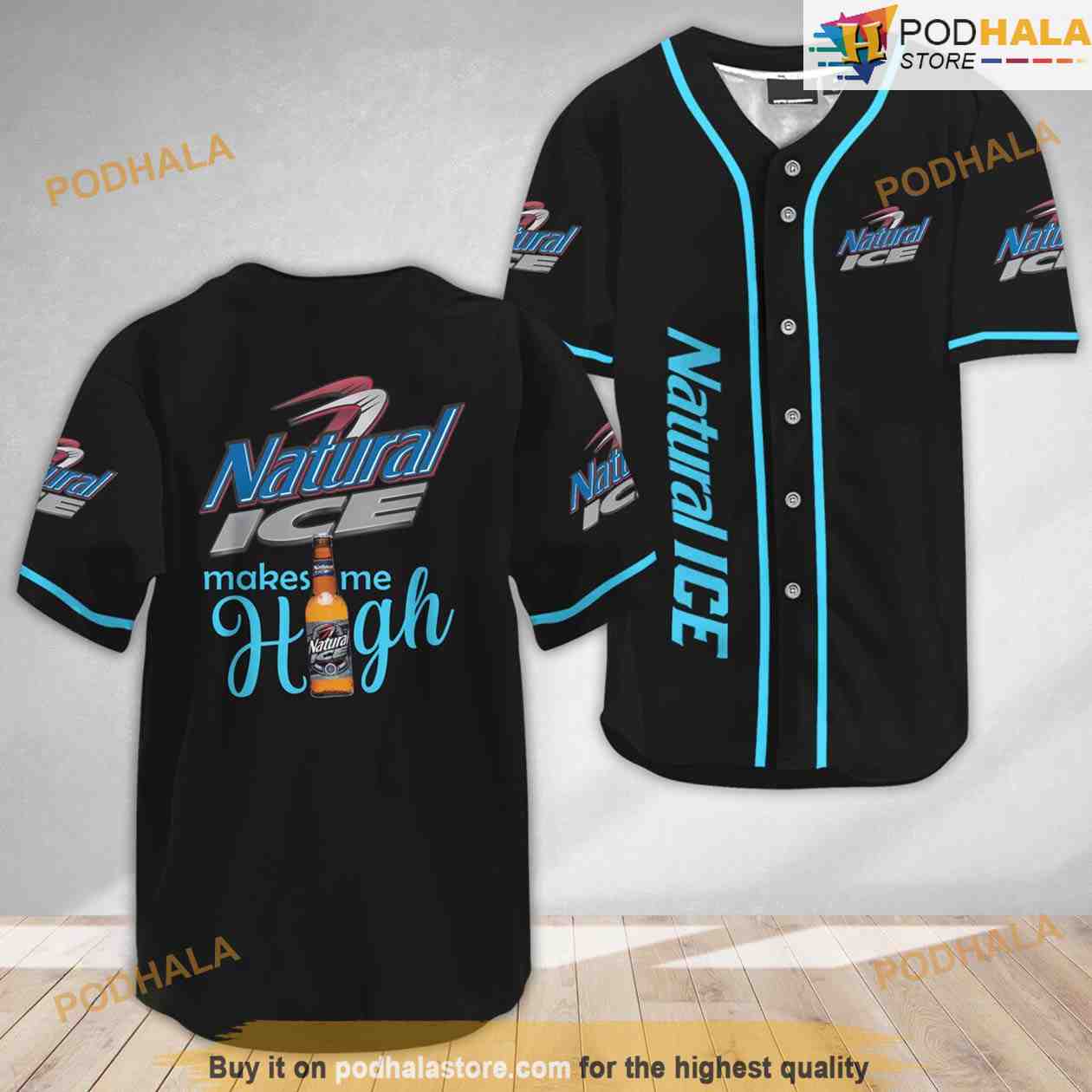Natural Ice Make Me High 3D Baseball Jersey baseball jersey product view 1