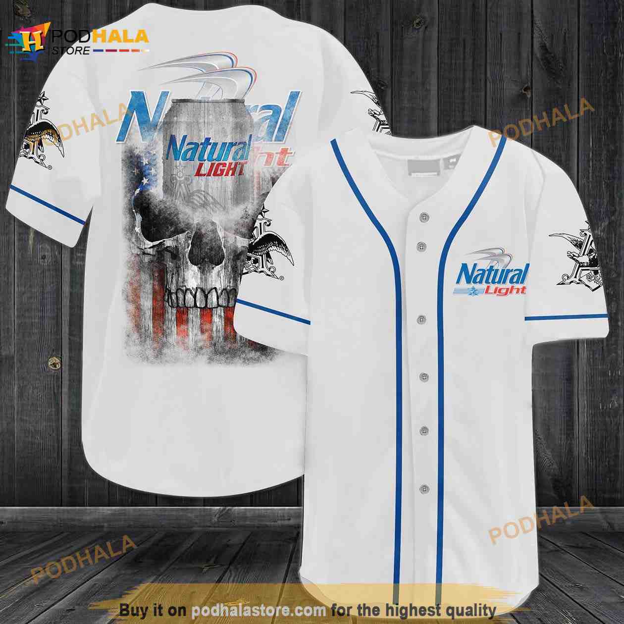 Natural Light 3D Baseball Jersey baseball jersey product view 1
