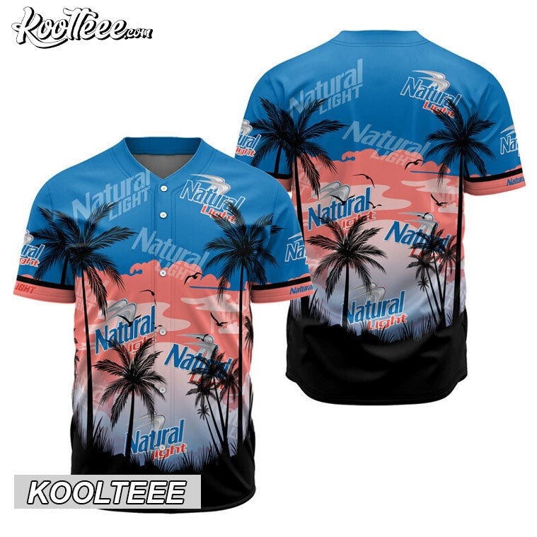 Natural Light Coconut Trees Baseball Jersey baseball jersey product view 1