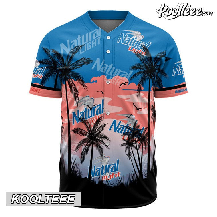 Natural Light Coconut Trees Baseball Jersey baseball jersey product view 2