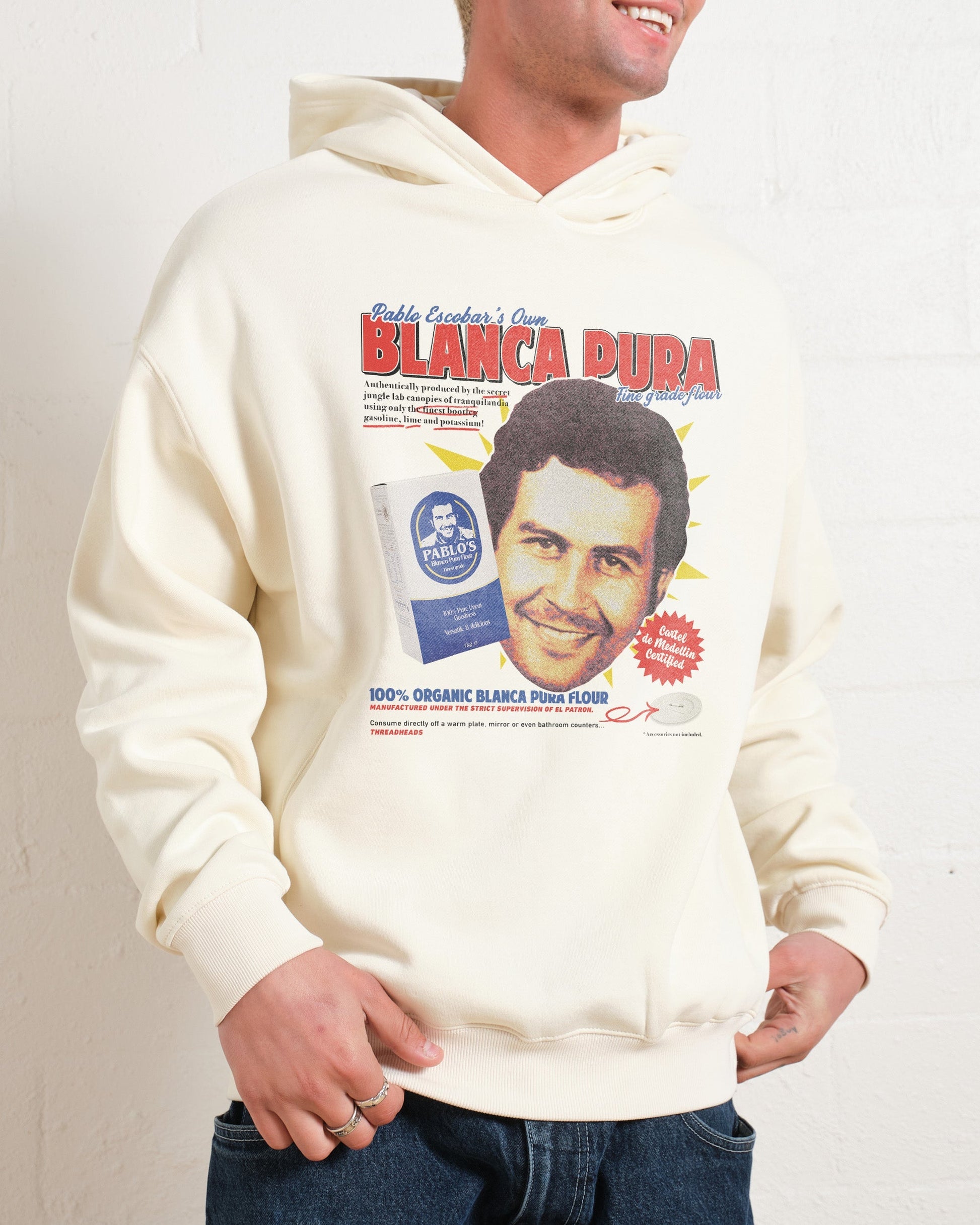 Pablo Escobar's Blanca Flour Hoodie Unisex T-shirt, Sweatshirt, Hoodie, Long Sleeve Tee - T-Shirt, Sweatshirt, Hoodie