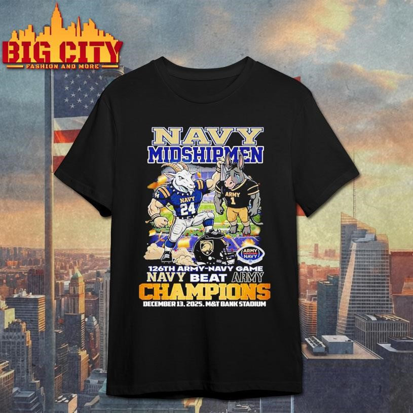 Navy Midshipmen 126th Army-Navy Game Champions Vintage Shirt Unisex T-shirt, Sweatshirt, Hoodie, Long Sleeve Tee - T-Shirt, Sweatshirt, Hoodie