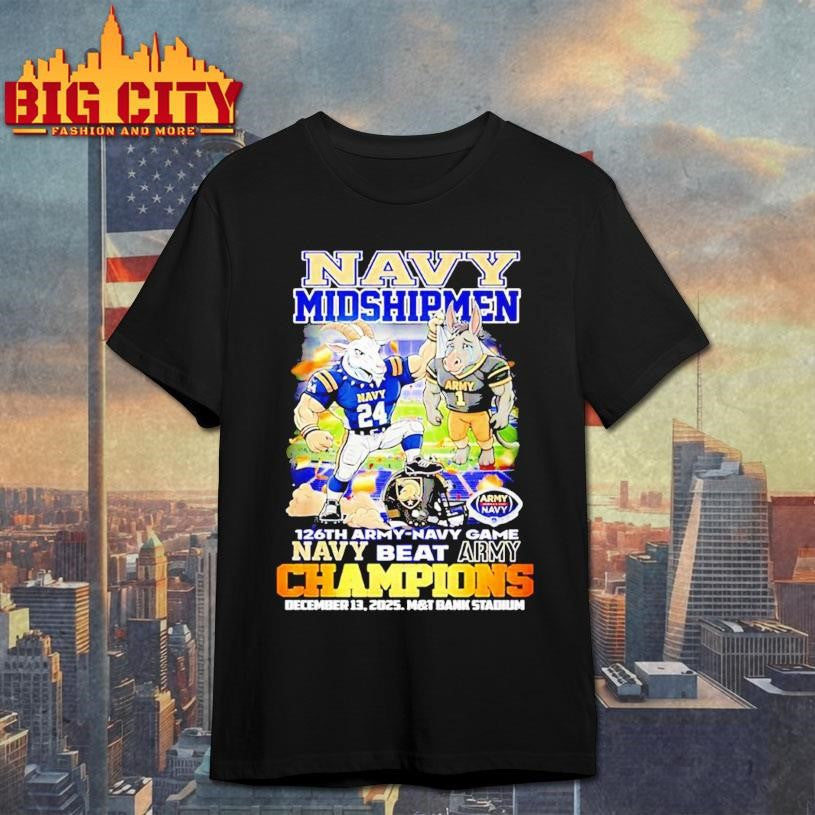Navy Midshipmen 126th Army Navy Game Navy Beat Army Champions mascot Shirt Unisex T-shirt, Sweatshirt, Hoodie, Long Sleeve Tee - T-Shirt, Sweatshirt, Hoodie