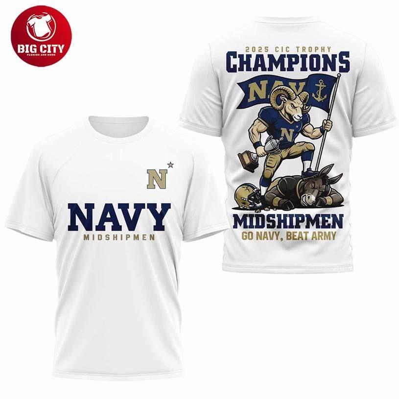 Navy Midshipmen CIC Trophy Champions Two Sided Shirt Unisex T-shirt, Sweatshirt, Hoodie, Long Sleeve Tee - T-Shirt, Sweatshirt, Hoodie