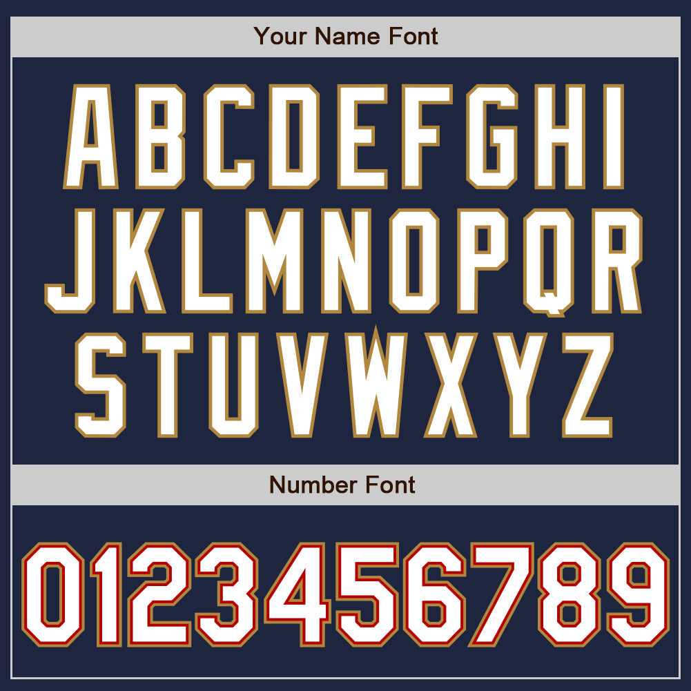 Custom Navy White-Old Gold Authentic Baseball Jersey baseball jersey product view 4