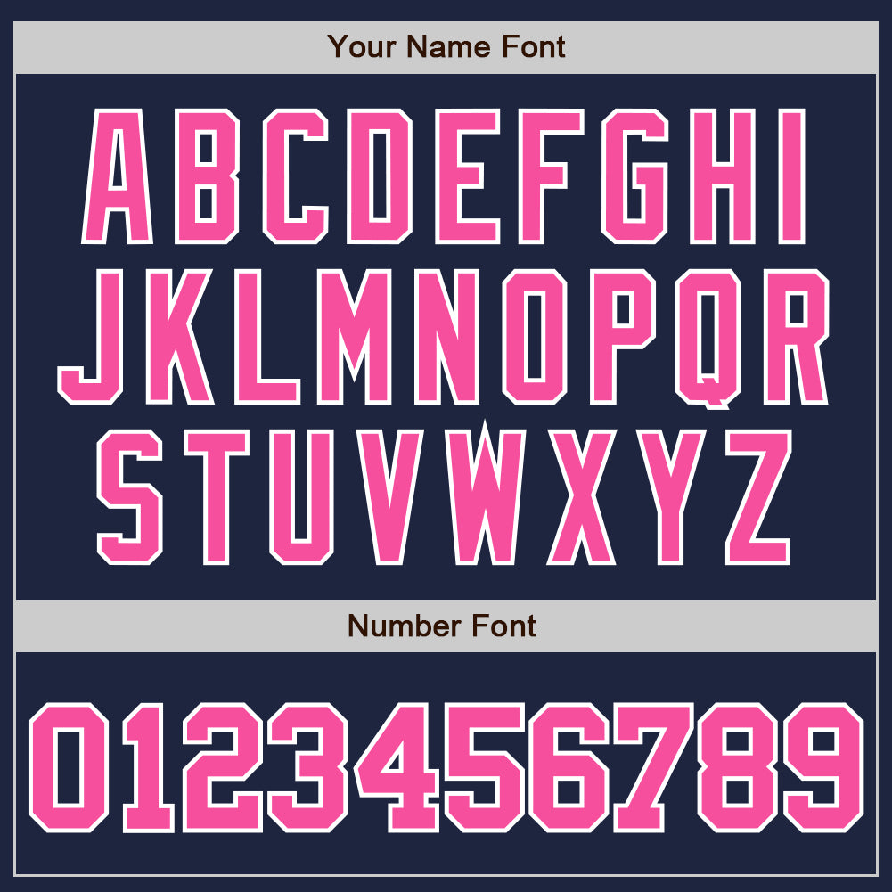 Custom Navy Pink-White Authentic Baseball Jersey baseball jersey product view 4