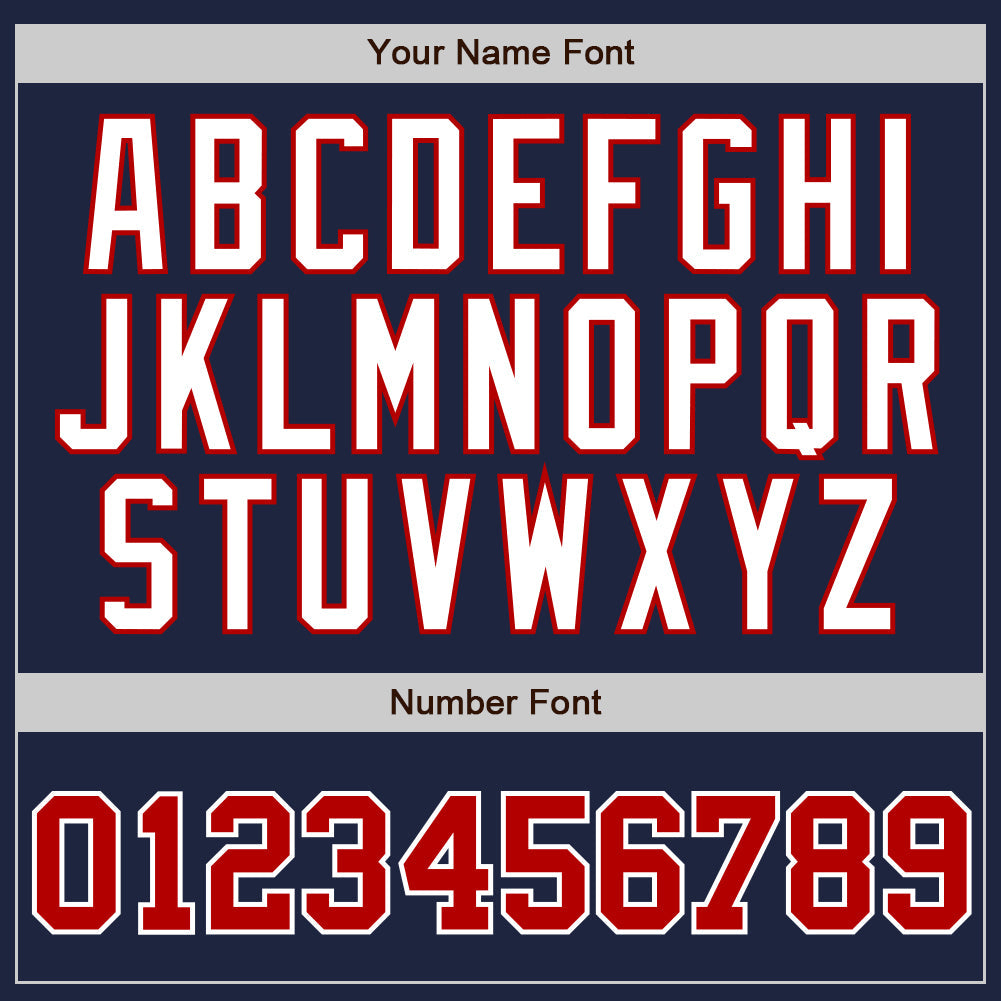 Custom Navy Red Pinstripe Red-White Authentic Baseball Jersey baseball jersey product view 4