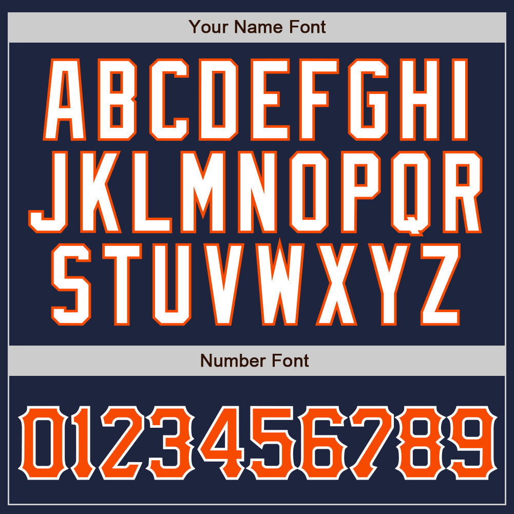 Custom Navy Orange Pinstripe Orange-White Authentic Baseball Jersey baseball jersey product view 4