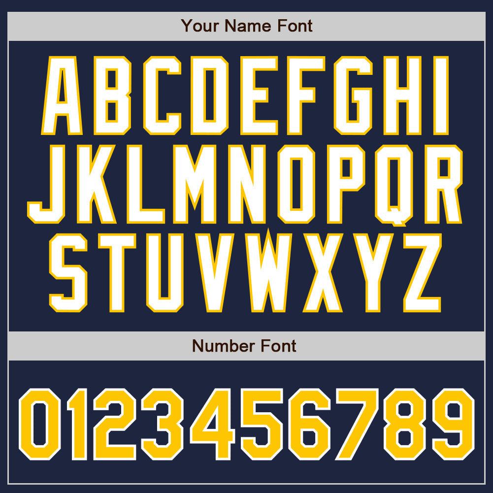 Custom Navy Gold Pinstripe Gold-White Authentic Baseball Jersey baseball jersey product view 4