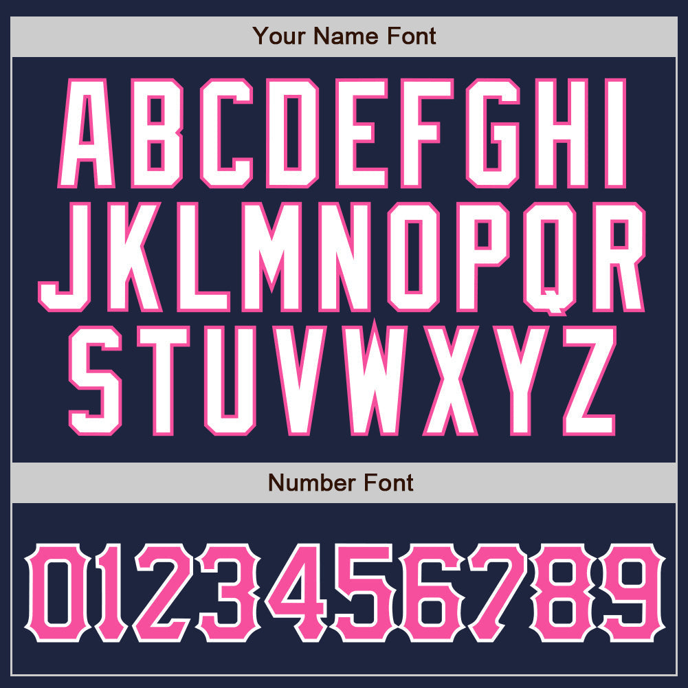 Custom Navy White Pinstripe Pink-White Authentic Baseball Jersey baseball jersey product view 4