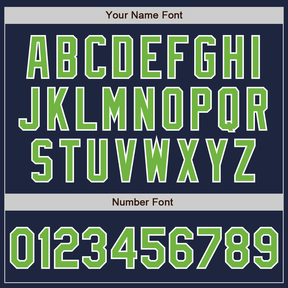 Custom Navy Neon Green-White Authentic Baseball Jersey baseball jersey product view 5