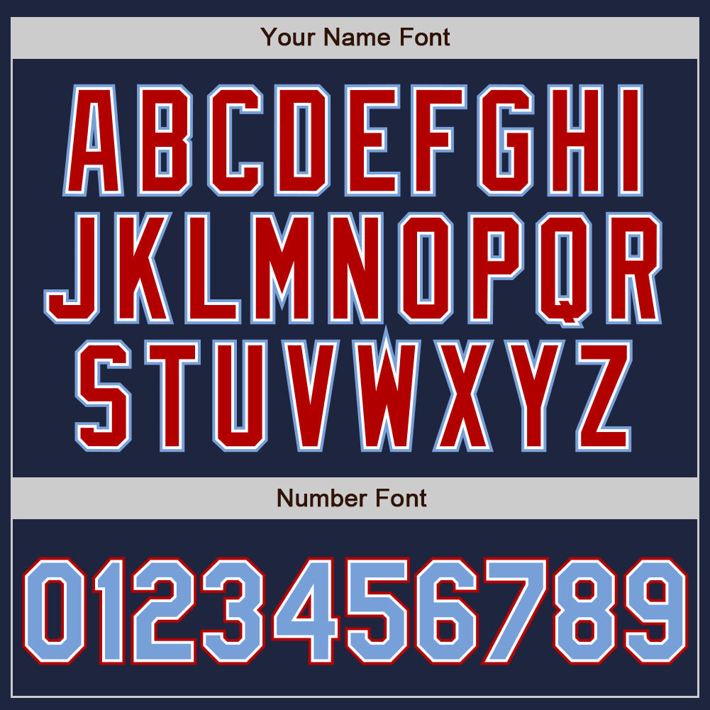 Custom Navy Light Blue-Red Authentic Baseball Jersey baseball jersey product view 5
