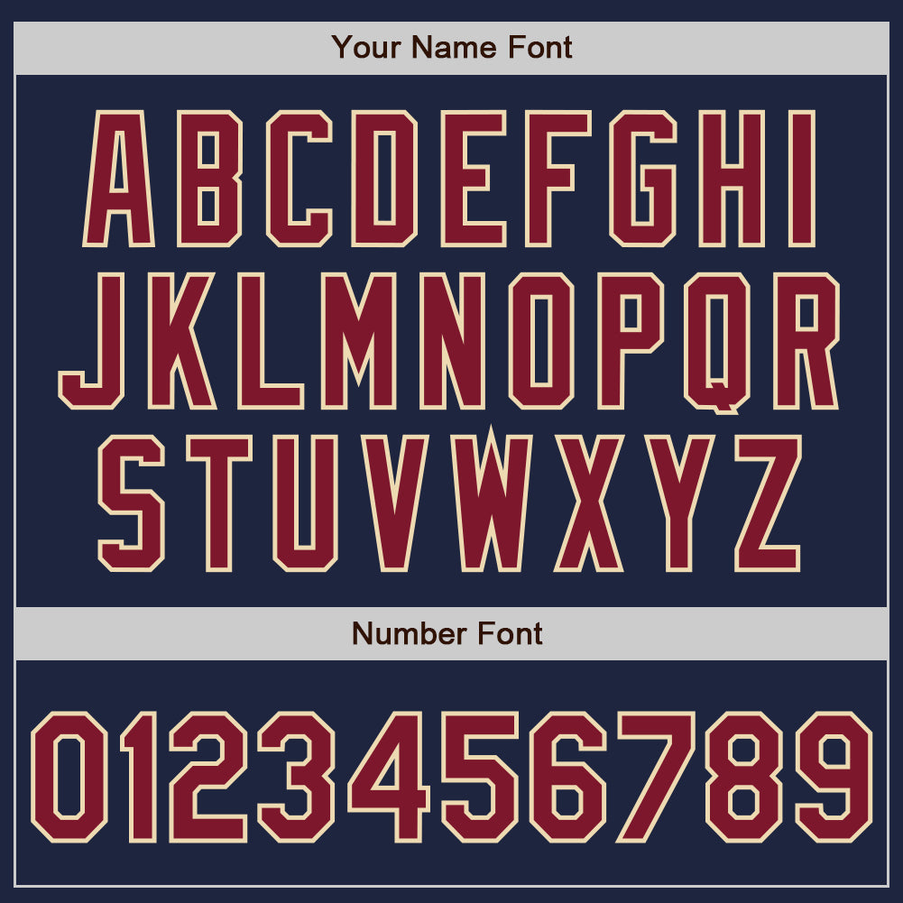 Custom Navy Crimson-City Cream Authentic Baseball Jersey baseball jersey product view 5