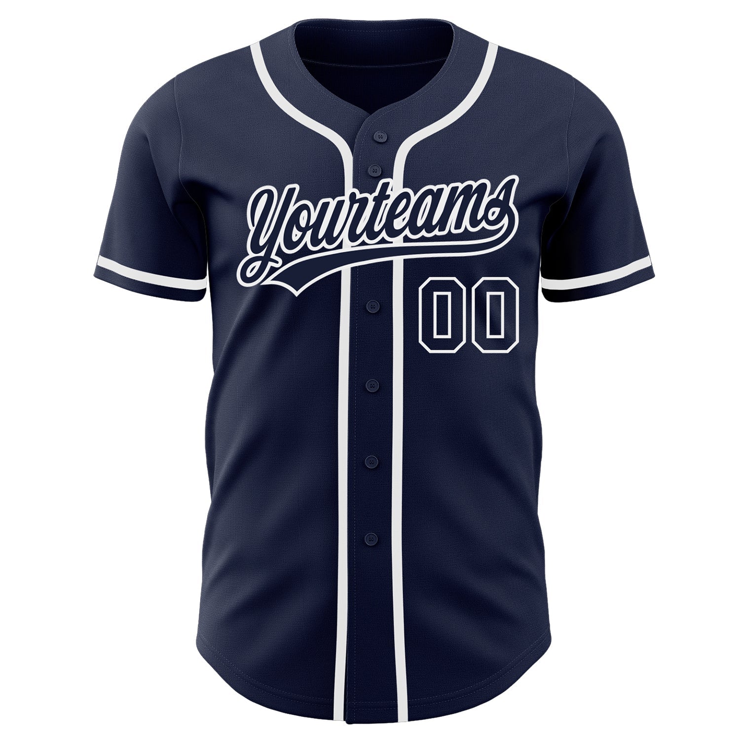 Custom Navy Navy-White Authentic Baseball Jersey baseball jersey product view 2