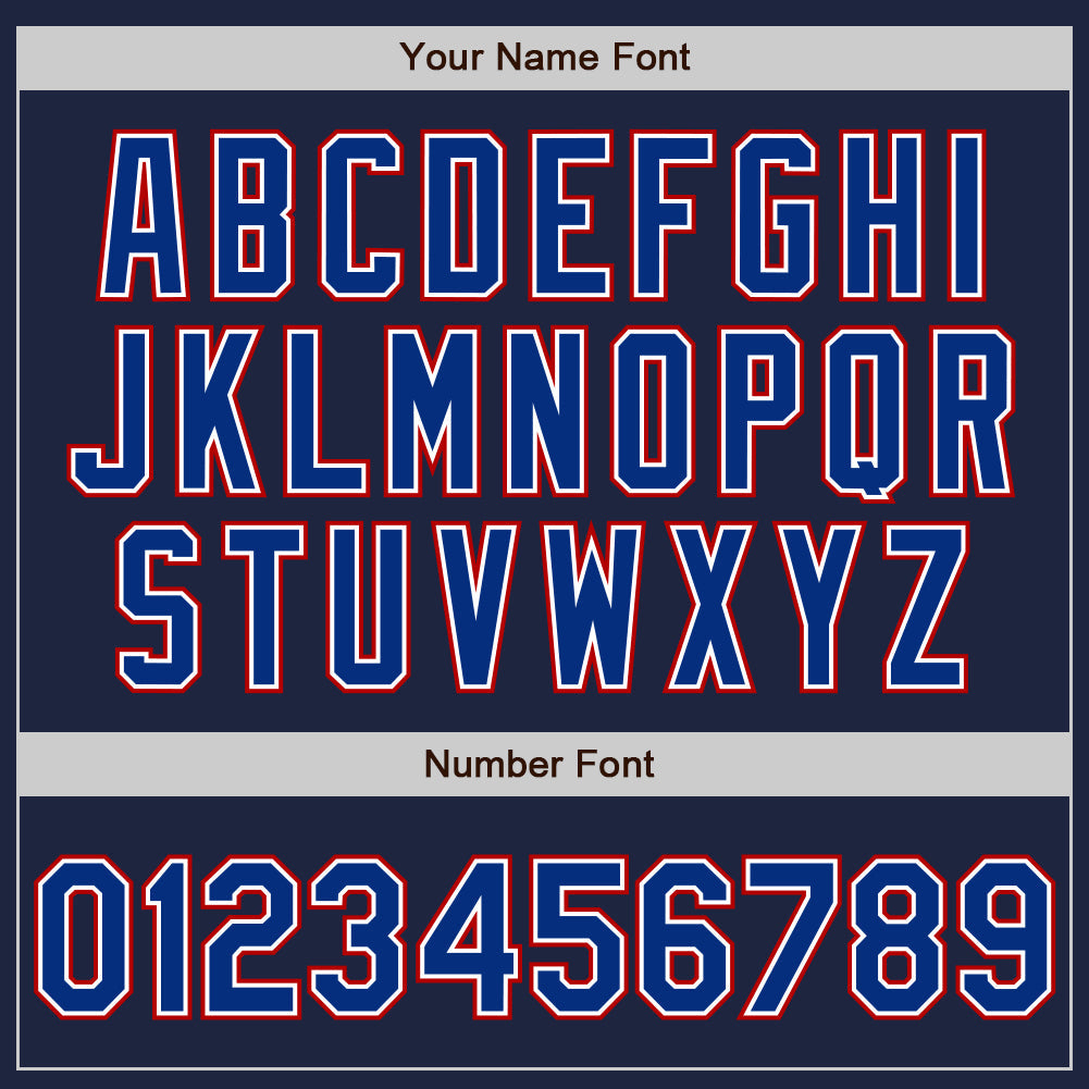 Custom Navy Royal-Red Authentic Baseball Jersey baseball jersey product view 5