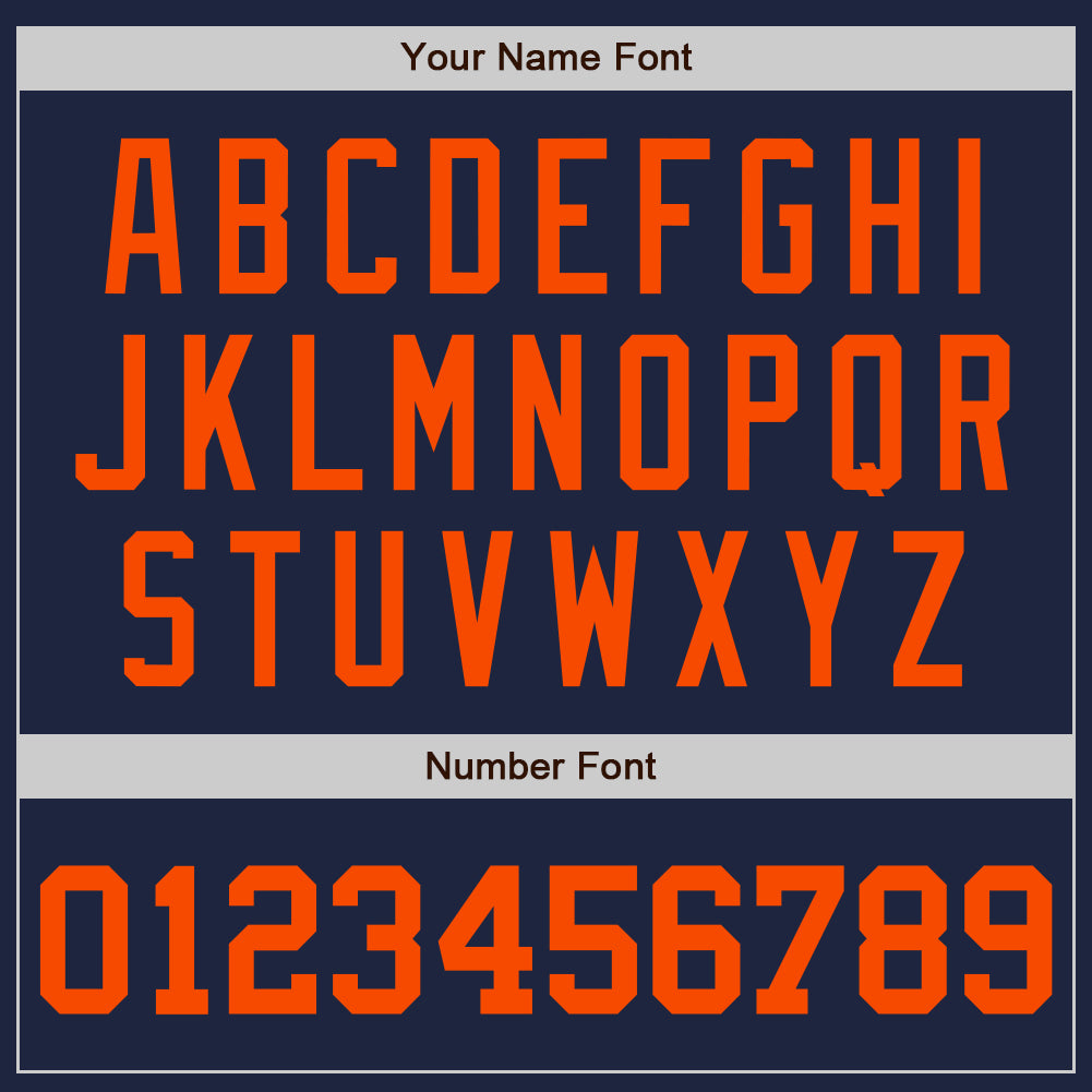 Custom Navy Orange-Navy Authentic Baseball Jersey baseball jersey product view 5