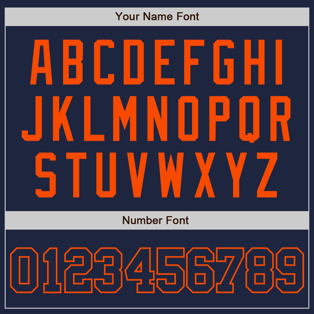 Custom Navy Navy-Orange Authentic Baseball Jersey baseball jersey product view 5