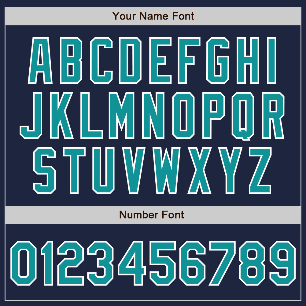 Custom Navy Teal-White Authentic Baseball Jersey baseball jersey product view 5