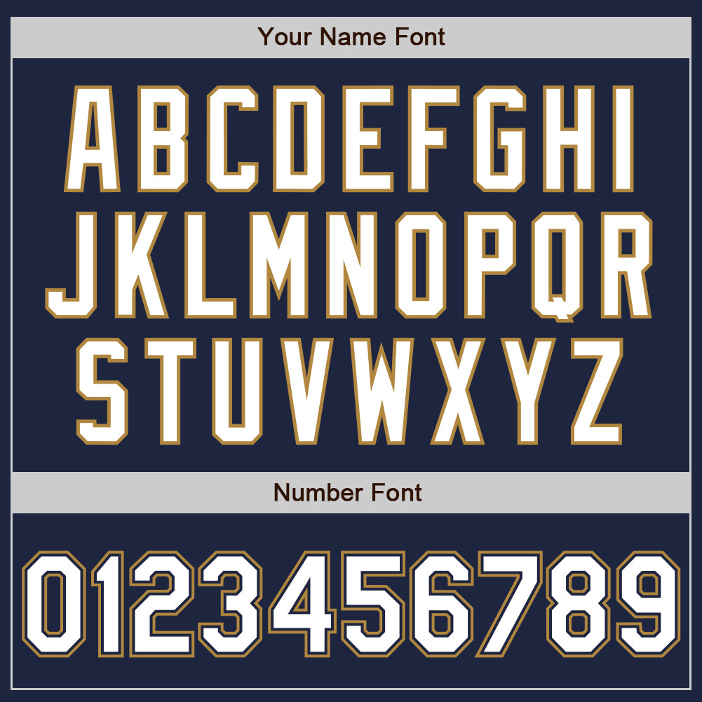 Custom Navy White Pinstripe White-Old Gold Authentic Baseball Jersey baseball jersey product view 5
