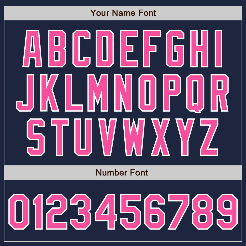 Custom Navy White Pinstripe Pink Authentic Baseball Jersey baseball jersey product view 5