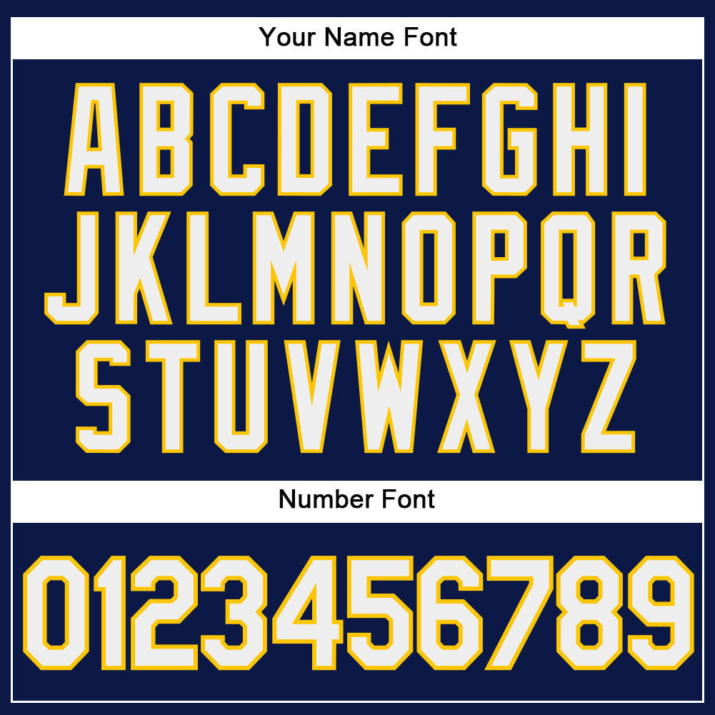 Custom Navy White-Yellow Authentic Baseball Jersey baseball jersey product view 5